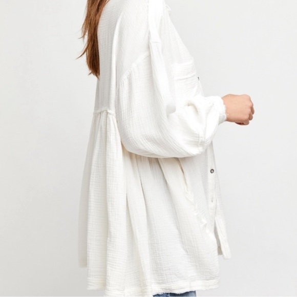 Free People Anaheim Ivory Button Down Top - Picture 5 of 7